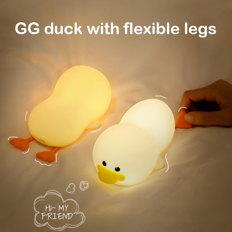 Gg Duck Soft Food Grade Silicone Night Lamp Touch Sensor Colorful Light